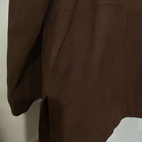 Robert Comstock Vertical Brown baby calf nubuck Leather  Jacket cl - Picture 17 of 17